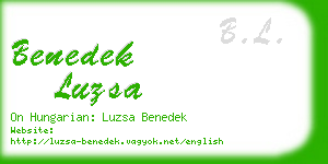 benedek luzsa business card